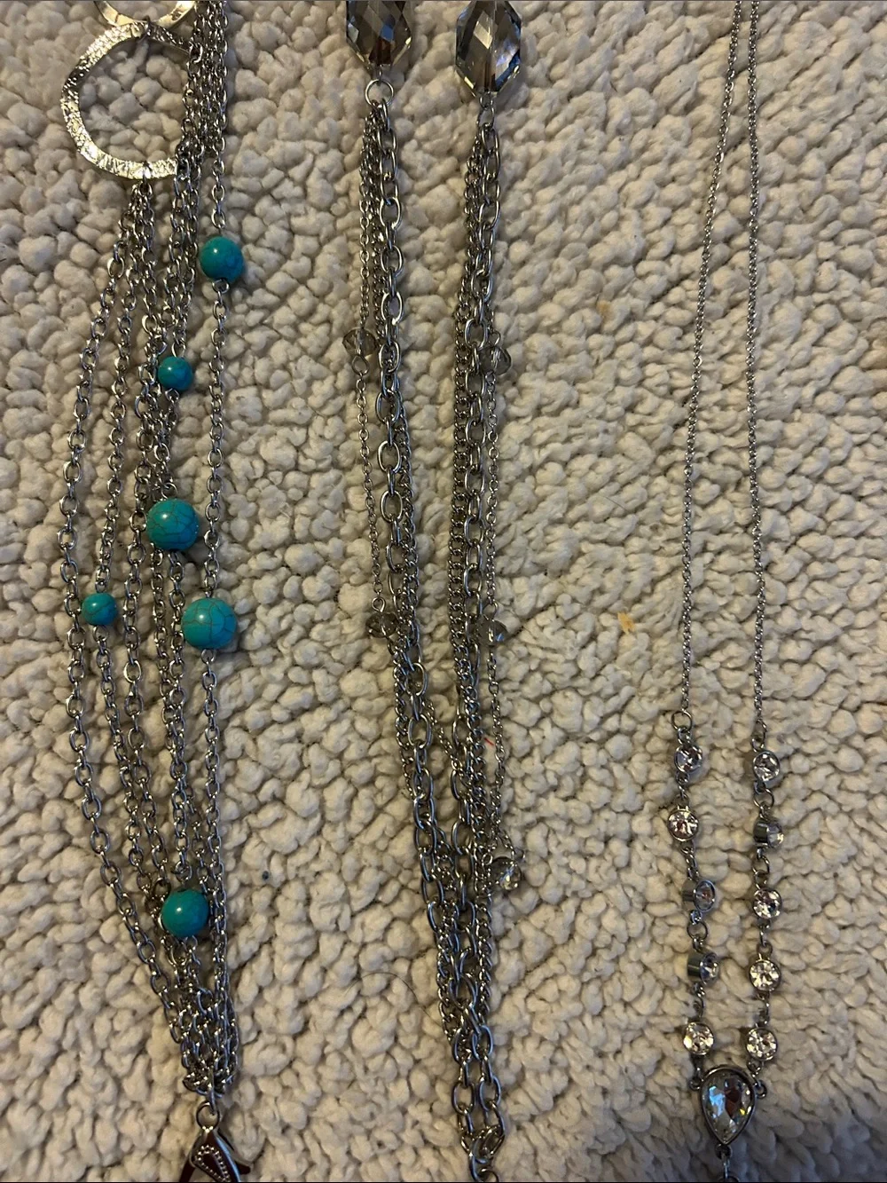 Mixed Metal Layered lanyard Necklaces with removable lanyard clips